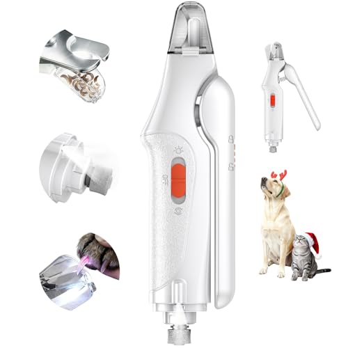 CATPICK 2-in-1 Cat Nail Clippers & Dog Nail Clippers Trimmers for Large Medium Small Dogs Cats Claw Trimmer Quick Sensor and Safety Guard USB Rechargeable with 2 LED Lights Dogs Nail Trimmer