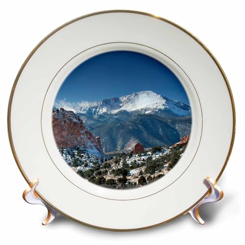 3dRose cp_38673_1 Colorado Mountains Pikes Peak-Porcelain Plate, 8-Inch