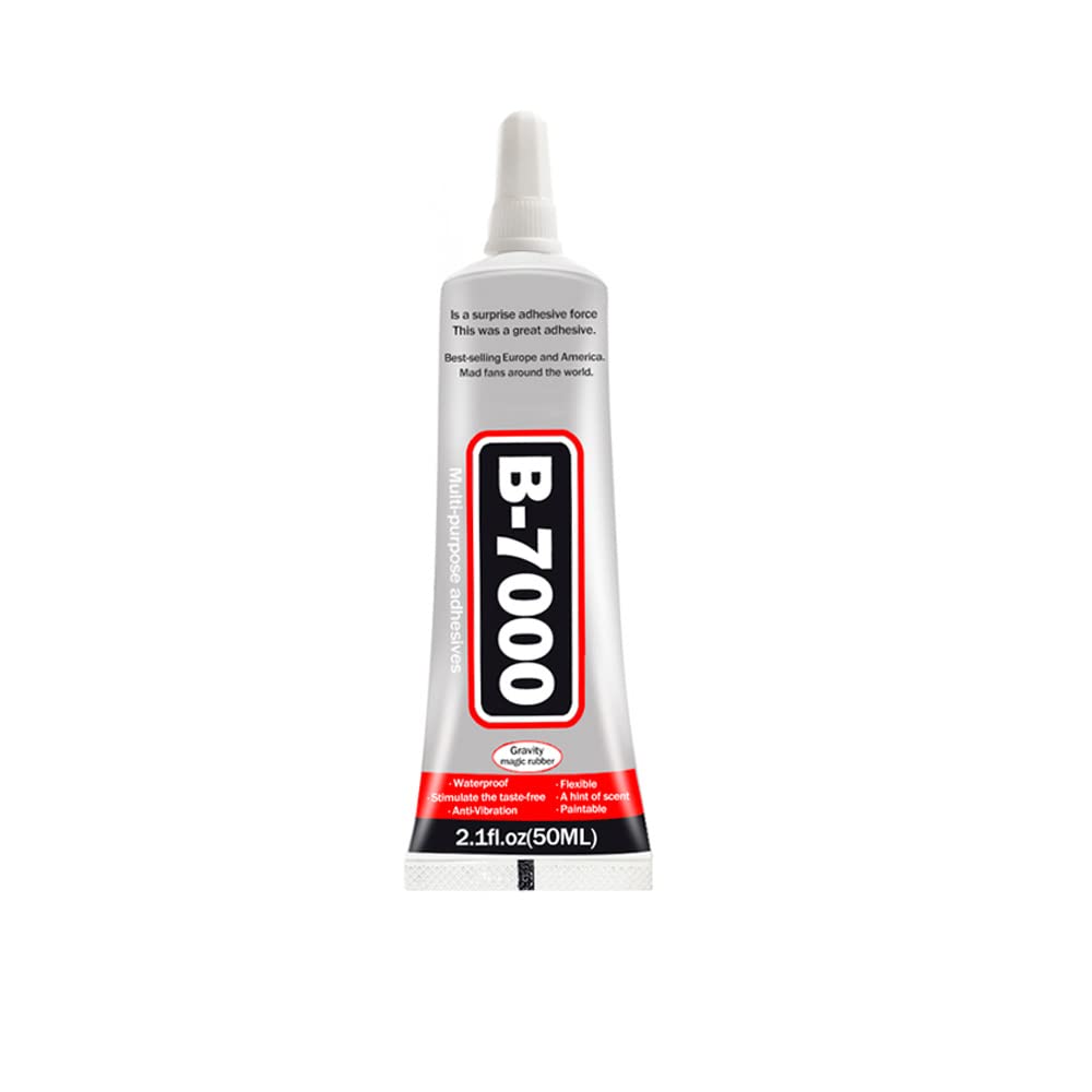 B-7000 Glue 50ml, Multipurpose High Grade Industrial B7000 Adhesive, Semi Fluid Transparent Glues Suitable for Phone Screen Repair,Wooden,Jewelery (50ML / 2.1 oz)