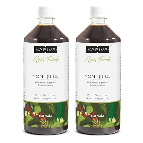Image of Kapiva Noni Juice (2L) - Rich in Antioxidants, Boosts Energy, Builds Immunity, Natural Detoxifier - Super Saver Pack of 2