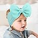 Lanmerry Big Bows Headbands for Baby Girls - Waffle Large Hair Accessories, Infant Toddler Headwrap 3 Pack Purple Ivory Light Blue