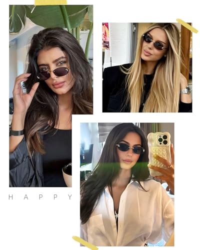 Dollger Trendy Rimless Oval Sunglasses Women Men Retro Y2K Glasses Small Diamond Frame 90s Metal Designer Shades4