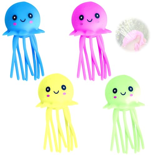 DIFLAX 4 Pezzi Giochi d'Acqua Polpo Soffice per Bambini, Palloncini d'Acqua, Colorato Bombe Dacqua Palloncini, Giochi Estivi per Piscina, Spiaggia, Giardino