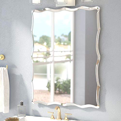 Frameless Rectangle Shape Wall Mirror - 18x24 Inch | Beveled Glass Mirror for Wall Decoration | Unframed Decorative Vanity Mirror for Bathroom, Living Room, Wash Basin, Bedroom-picture-13