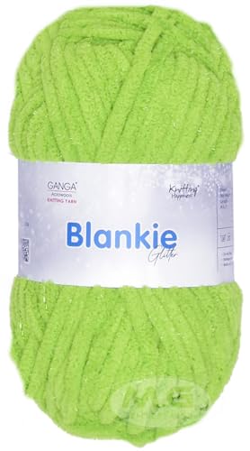 Image of M.G ENTERPRISE Knitting Yarn Thick Chunky Wool, Blankie Apple Green 200 GMS Best Used with Knitting Needles-QP Art-BBBA