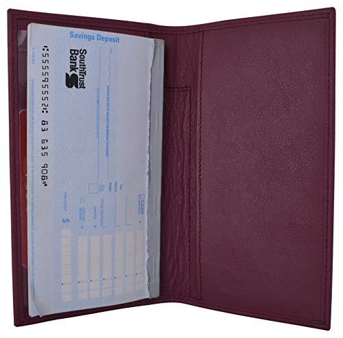 Marshal Genuine Leather Checkbook Cover Case #156-cr (CN Purple)