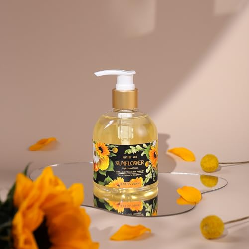 Image of ROMIIE ZOI Liquid Hand Soap, Sunflower, 260ml /8.7 fl.oz | With Gift Box, Gentle cleansing, nourishes skin without drying