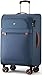 ABISTAB Weichschalenkoffer mittelgroß 66x44x28cm - Stoff Koffer Trolley - Leicht Reisekoffer mit 4 Rollen & Zahlenschloss, Handgepäck Koffer, 77 Liter, Blau