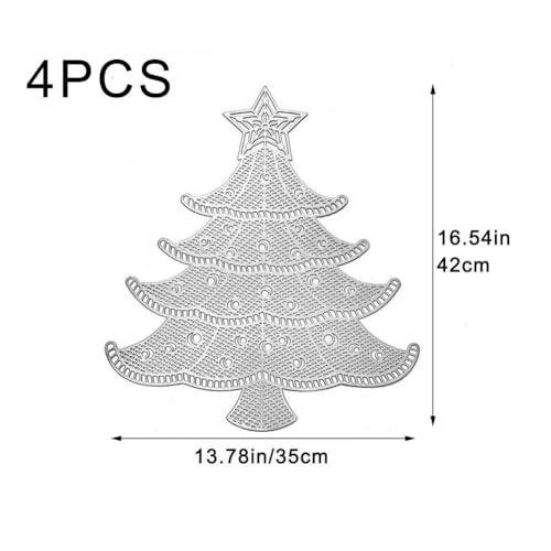 Napperon d'arbre de Noël tapis de table isolé évidé PVC de maison - 6
