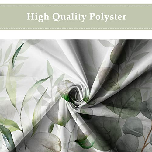 Ttincceer 180x180cm Eucalyptus Leaf Shower Curtain Sage Green Plant Leaves Bathroom Curtain Spring Summer Watercolor Botanical Shower Curtains Waterproof Bathtub Curtain - Image 4