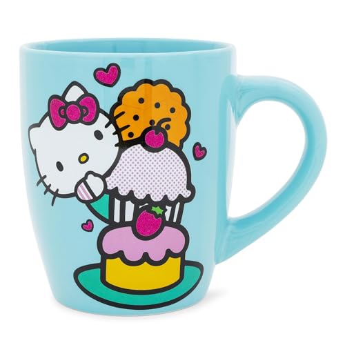 Hello Kitty Stacked Sweets Ceramic Mug | Large Coffee Cup for Tea and Cocoa | Holds 25 Ounces