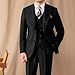 Suits Men Black 3 Piece Classic Fit Tuxedo Dress Suit Jacket Blazer Vest Pants for Wedding Business Formal Fashion Grooms L