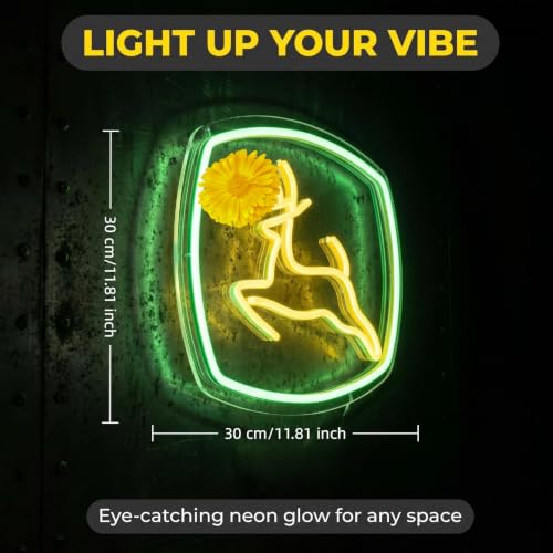Image of Farm Neon Sign Neon Sign, Dimmable LED Tractor Neon Wall Light, USB Powered Farm Neon Light for Man Cave Garage Motorcycle Room Industrial Home Shop Decoration