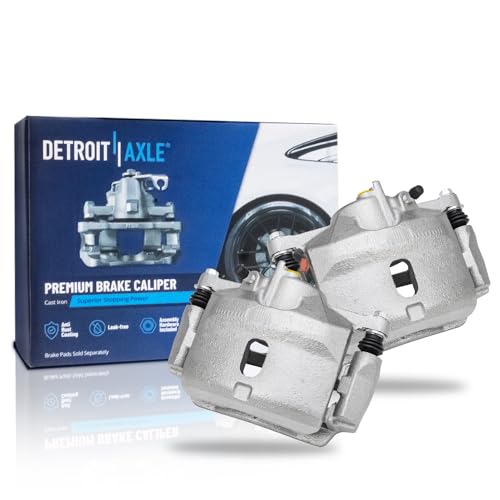 Image of Detroit Axle - Front 2pc Brake Calipers for 97-00 Acura EL | 96-11 Honda Civic, 10-14 Insight, 2 Disc Brake Calipers with Bracket Replacement