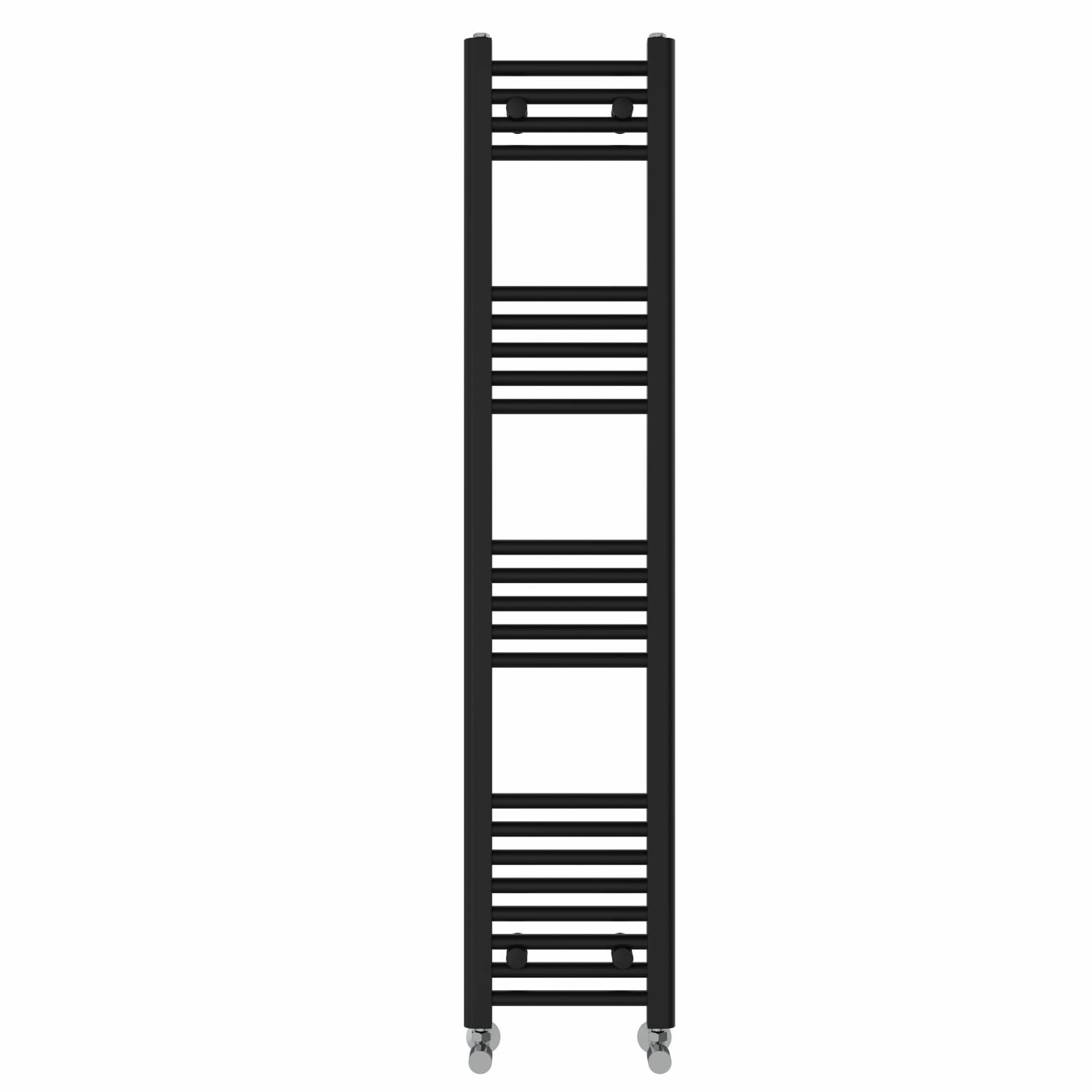 NRG Radiador de baño de diseño recto con toallero, color negro, 1400 × 300 mm
