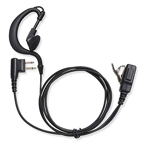 TENQ Advanced G Shape Police Earpiece Headset PTT Mic for 2-pin Motorola Radio CP040 CP200 XTNi DTR VL50