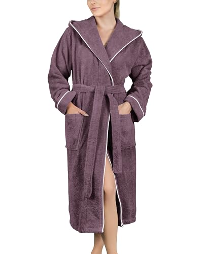 LAYNENBURG Bademantel Damen Frottee - Kapuze - Lang - 100{23110775d242362f4b1ca163bff7031358241f1db07c78dccb000a237c5b1a7b} Baumwolle (360g/m2) - OEKO TEX Standard 100 - Größe (3XL, Taupe-rose) LAYNENBURG Bademantel Damen Frottee - Kapuze - Lang - 100{23110775d242362f4b1ca163bff7031358241f1db07c78dccb000a237c5b1a7b} Baumwolle (360g/m2) - OEKO TEX Standard 100 - Größe (3XL, Taupe-rose)