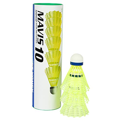Image of Yonex ZR 100 Light Aluminum Blend Badminton Racquet with Full Cover, Set of 2 (Black /Blue) & Mavis 10 6X1 Nylon Shuttlecock (Blue /Yellow)