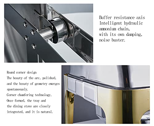 Edelstahl Buffetwärmer Chafing Dish, (9L/13L) Edelstahl Chafer mit Deckel Warmhaltebehälter Essen, Buffet Chafer und… – Bild 4