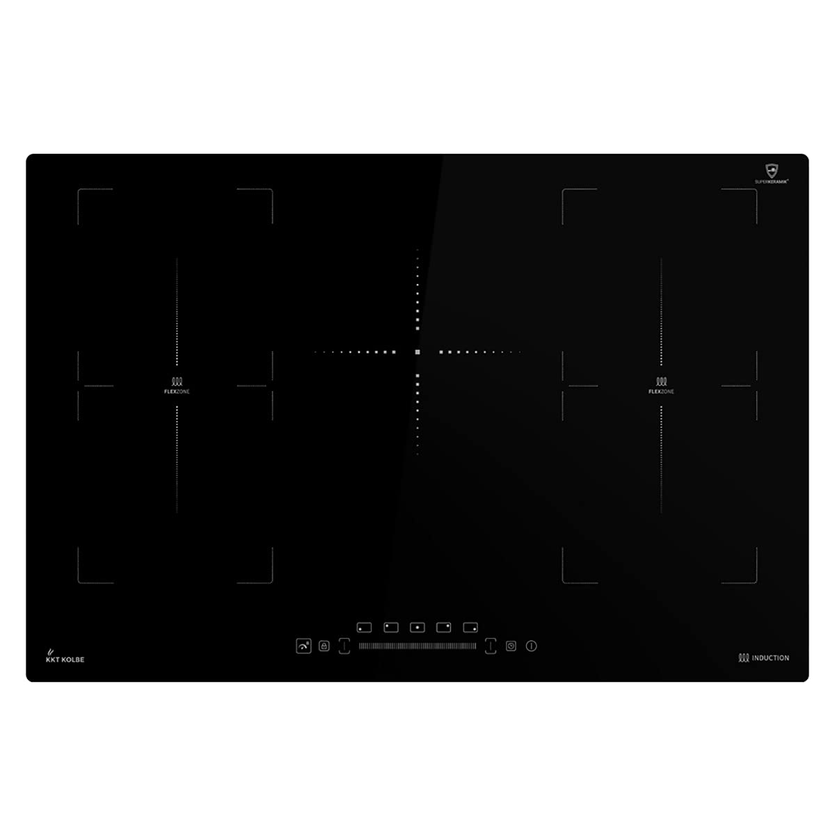 Placa induccion 77 cm | 11,2 kW | 5 fuegos | 9 niveles de potencia | dos zonas flexibles | Control Táctil | Temporizador | IH87705FZ