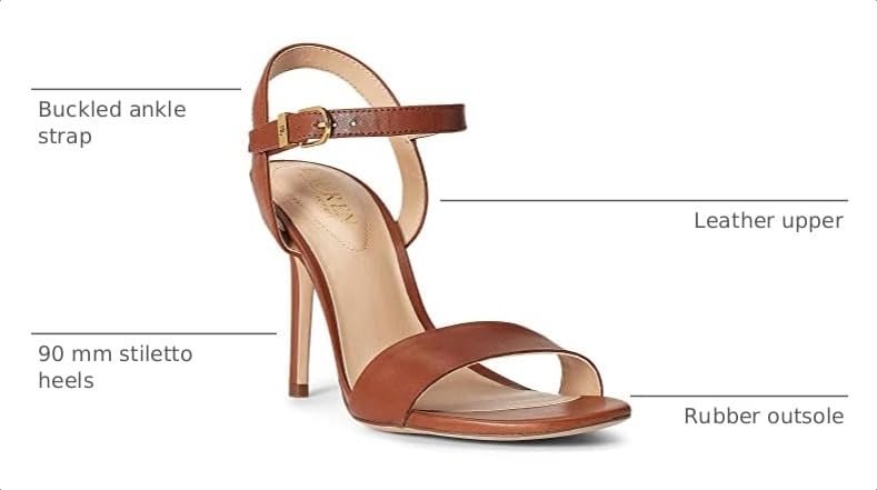 Image of Lauren Ralph Lauren Gwen Burnished Leather Sandal