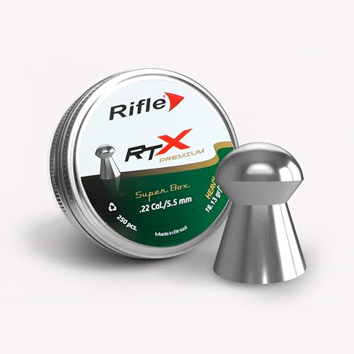 Rifle Premium RTX Heavy Domed Air Gun Pellets | .22 Caliber | 5.5 mm | 18.13 gr | Domed Head for Target Shooting and Hunting | 250 Count