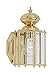 Sea Gull Lighting 8507-02 Classico One-Light Outdoor Wall Lantern with Clear Beveled Glass Panels, Polished Brass Finish