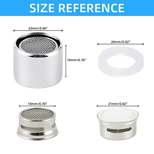 Ifealclear 4 Pcs Faucet Aerator, Kitchen Sink Aerator Faucet Filter With Solid Brass Shell, 55/64 Inch Female Thread Water Saving Faucet Aerator With Gasket For Kitchen And Bathroom, Chrome #TOP1