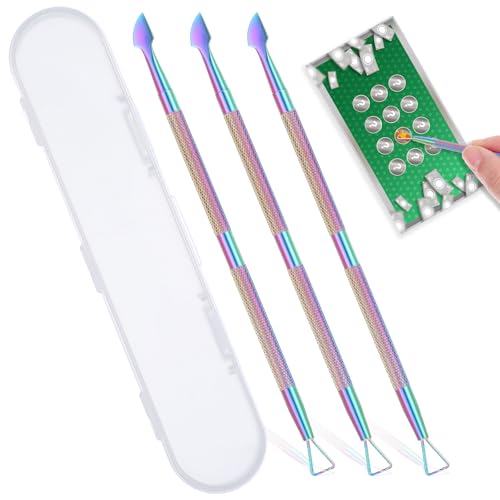 JIEYAO Lot de 3 outils à gratter pour billets de loterie, en acier inoxydable, outil à gratter avec boîte de rangement en métal, spatule en métal, outil à gratter pour billets de loto, autocollants et