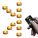 Wilrigir Lot de 12 bougies chauffe-plat sans flamme avec minuterie et télécommande Fausses bougies électriques avec ampoule jaune clair et vacillante