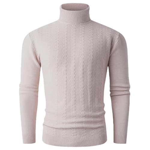 Suéter de punto para hombre cuello alto capa base casual invierno
