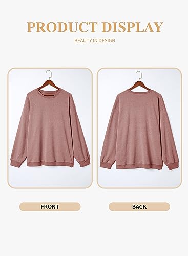 Image of Eytino Women Plus Size Sweatshirt Oversized Crew Neck Long Sleeve Tops | Fall Fashion Clothes 2026, Oversized Sweat Shirt, Soft Comfy Pullover, Travel Casual Work Lounge Daily Outfit