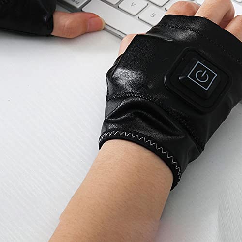 NC Luvas Aquecidas de Inverno Aquecedor Eletrotérmico de Mão Sem Dedos Preto USB Luvas Térmicas Aque