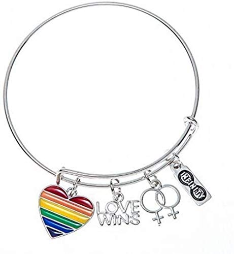 Infinity Collection - Love Wins Bracelet, LGBTQ Pride Jewelry for Lesbian & Gay Pride- Pride Jewelry, Rainbow Pride Charm Bracelet, Lesbian Gifts
