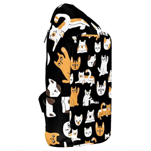 Sac à dos à bandoulière chat au design multicolore original et mignon