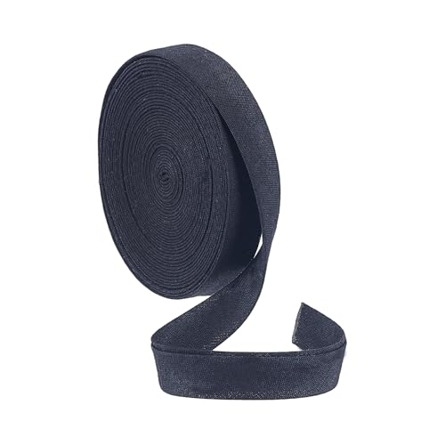 letsinstyle 5 Yards 0.47 Inch Wide Double Fold Bias Sewing Twill Tape, Black Linen Cotton Bias Tapes, Sewing Supplies for Seaming Binding Hemming Piping Quilting