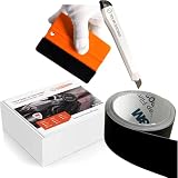 Solar Systems WRAP 2080 Selbstklebende Autofolie - Entchromung Klebeband + Rakel und Messer - Auto Tuning - Auto Folie Schwarz Matt 5cm x 5m