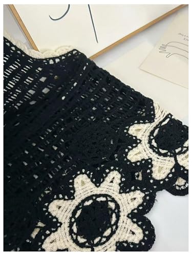 Image of GORGLITTER Women's Crochet Vest Hollow Out Sweater Tank Tops Summer Beach Sleeveless Knit Tops 2026