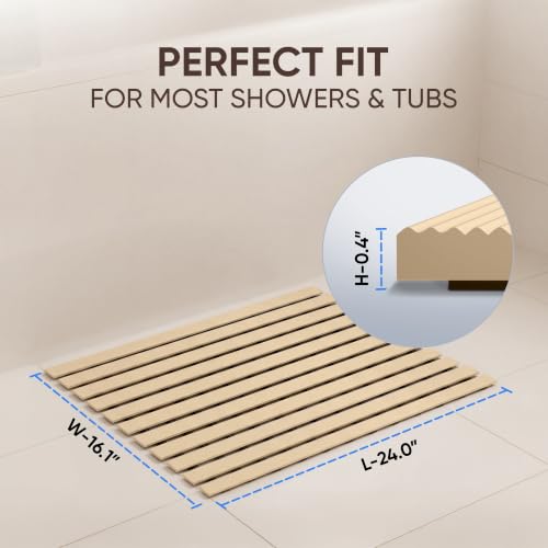 Image of Frido AeroDry Bath Mat, Premium Anti-Slip Bathroom Mat with Firm Grip, Fast-Drain Design & Gentle Massage Texture, Non-Slip PVC Shower Mat for Bathroom Floor - Beige Sand