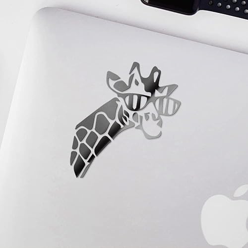 Miniatura 3 de Calcomanías de sol de jirafa fresca (plata metálica) (juego de 2) calcomanías de vinilo impermeables de alta calidad para laptop, accesorio de