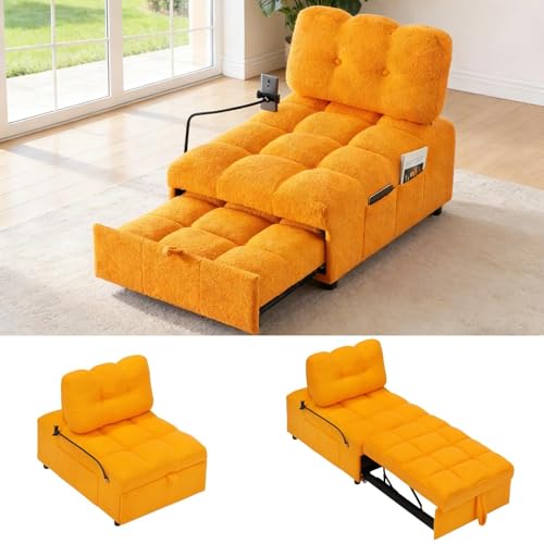 JvFun 40" L Convertible Sofa Bed, 3-in-1 Multifunctional Lounge Sleeper,Pullout