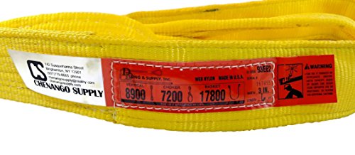 Dd Sling (Usa Made). 3" Widths By 6' To 20' Lengths In Listing, 2 Ply Twisted Eye, Nylon Lifting Slings, Eye & Eye, 8,900 Lbs Vert, 7,200 Lbs Choker, 17,800 Lbs Basket Load Capacity (3" X 6') #TOP1