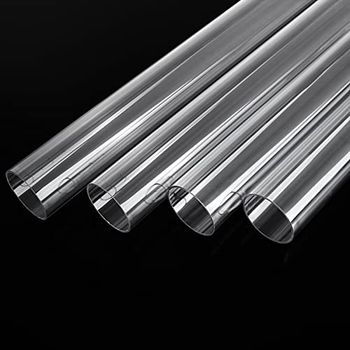 Ziqi 4Pcs Polycarbonate Rigid Tubing, 50Mm (2") Od X 2Mm Wall Thickness Petg Tube, 16.5 Inch Length Clear Diy Acrylic Tube Lexan Tubing #TOP2