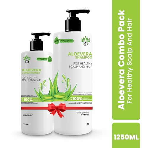 Image of GIR Aloe Vera Shampoo - 1L & Conditioner - 750 ML- for Silky Smooth Hair & Scalp Nourishment - Combo Pack