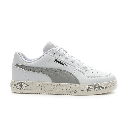 PUMA PUMA Caven Sneaker, White-Concrete Gray Black, 1 US Unisex Little Kid