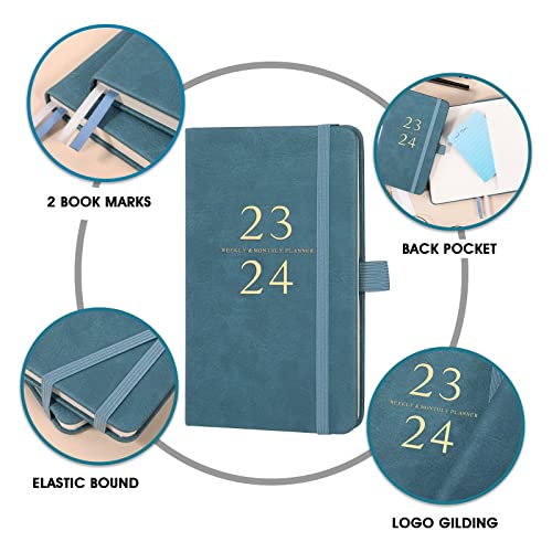 2023-2024 Pocket Planner/Calendar - Pocket Planner 2023-2024, 2023-2024 Planner Weekly And Monthly, July 2023 - June 2024, 6.3'' × 3.8'', Elastic Bound, Bookmark, Inner Pocket, Agenda Planner With Pen Holder #TOP4