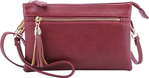 Image of Solene Women's Lightweight Multi Compartment Wristlet Clutch Wallet Crossbody Bag