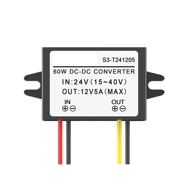 Convertisseur 24V en 12V 5A robuste pour alimentation de sécurité