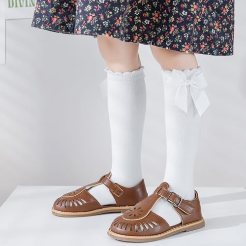 Mini Angel Baby Knee High Socks - Toddler Long Cotton Tube Stockings With Bow Ruffles for Girls - Infant Dress Socks2
