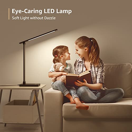 Lepro Desk Lamp, LED Desk Lamp with Power Adapter, 9.2W 750lm, Dimmable Desk Lamps Office, 5 Brightness Levels x 5 Colour Modes, Touch Control, Suit for Office, Study, Bedroom, Nails, Reading, Black - Image 5